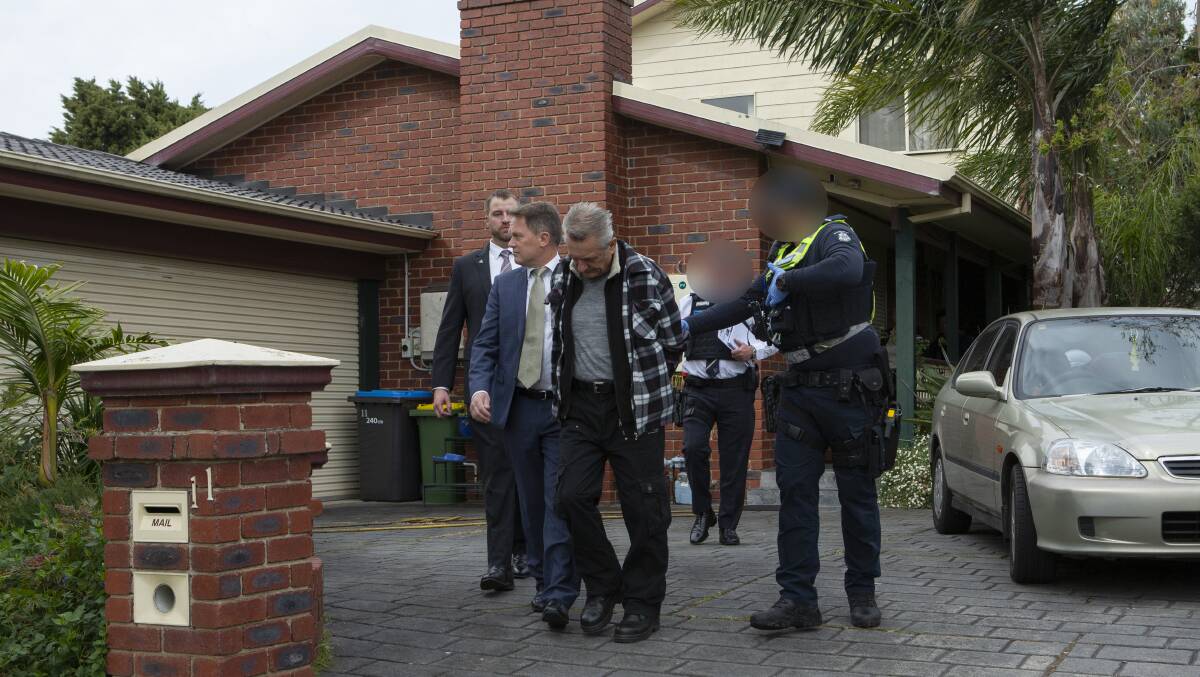 The man is arrested at his home in Melbourne. Picture supplied.