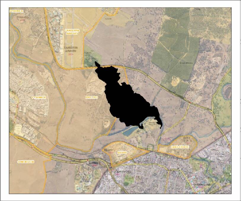 A map of Wednesday's fire. It was controlled before reaching Oaks Estate and Beard. Picture: ESA