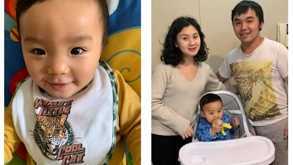 Authorities are calling for public help to find missing 17-month-old baby Hoang Vinh Le allegedly removed from his maternal grandmother in Canberra. Right: Lyn Kim Do, left, and Hoang Thanh Le with their child Hoang Vinh Le. Pictures: Federal Circuit and Family Court of Australia