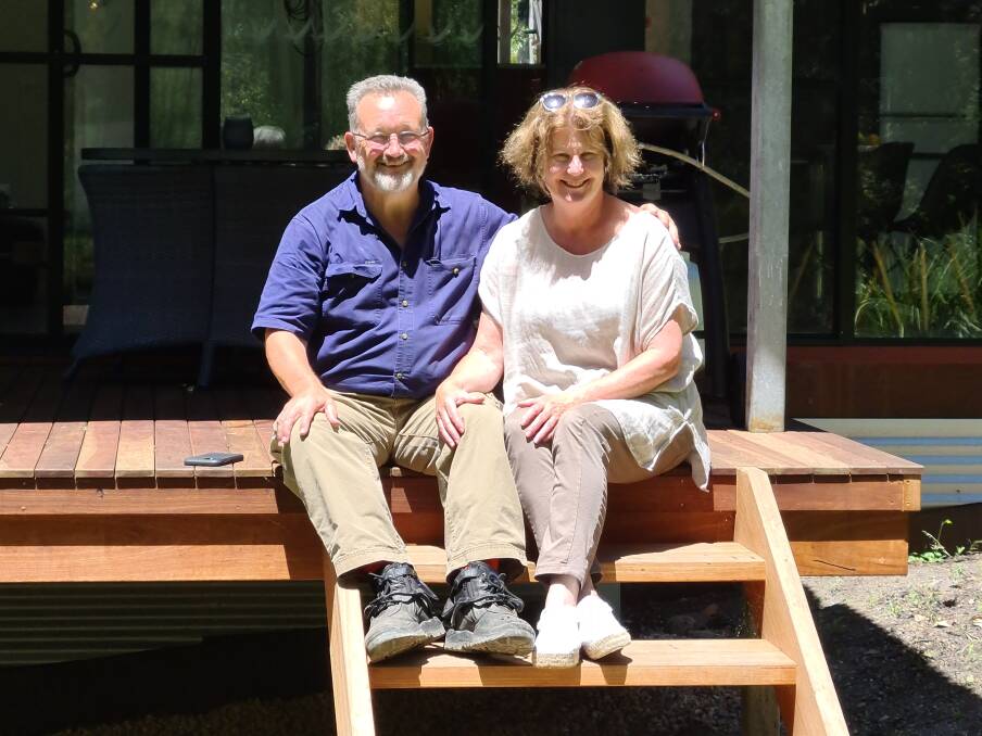 Mark and Sue Berry on the deck of a rebuilt Bower. Picture: Dave Moore