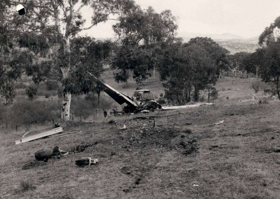 The point of impact and wreckage path of the Winjeel A85-419. Picture RAAF