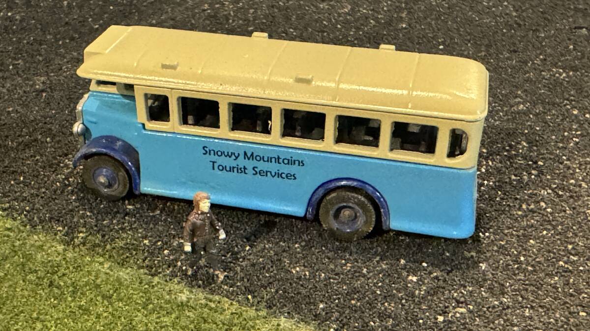 Even the model bus in the carpark of the model Eucumbene Tea House is historically accurate. Picture by Tim the Yowie Man