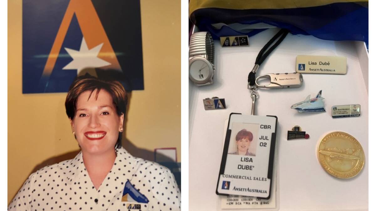 Lisa Dube in her Ansett days, and some of her memories. Pictures supplied