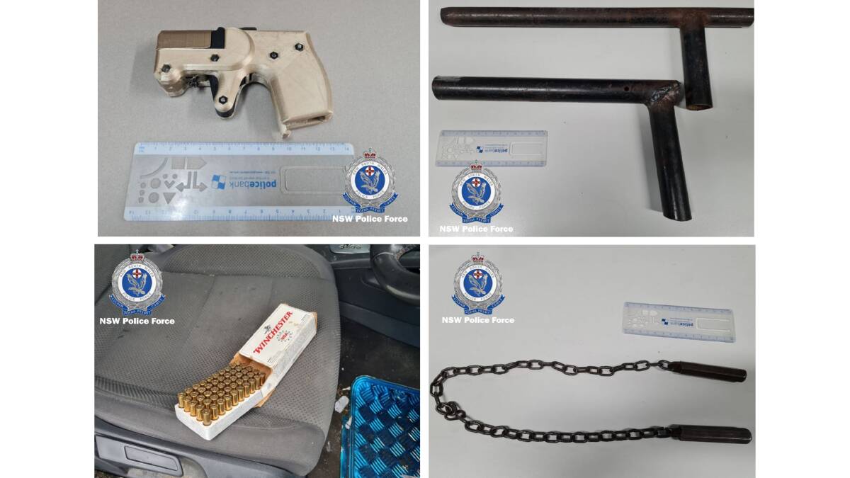 Weapons police say they found during the stop. Picture supplied