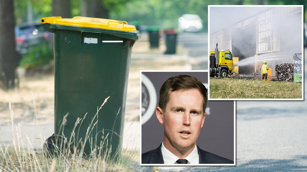 Yellow recycling bins should go out as normal, says City Services Minister Chris Steel, inset, after the fire. Pictures by Dion Georgopoulos, Karleen Minney, Sitthixay Ditthavong
