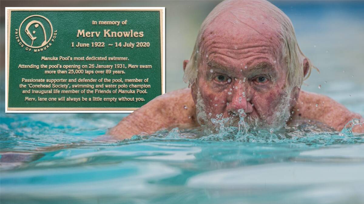 Merv was Manuka Pool's junior freestyle champion in the mid-1940s. There is now a plaque dedicated to him. Picture by Karleen Minney