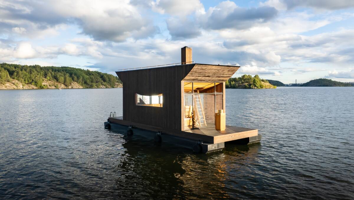 A floating sauna in Sweden. Picture AAP