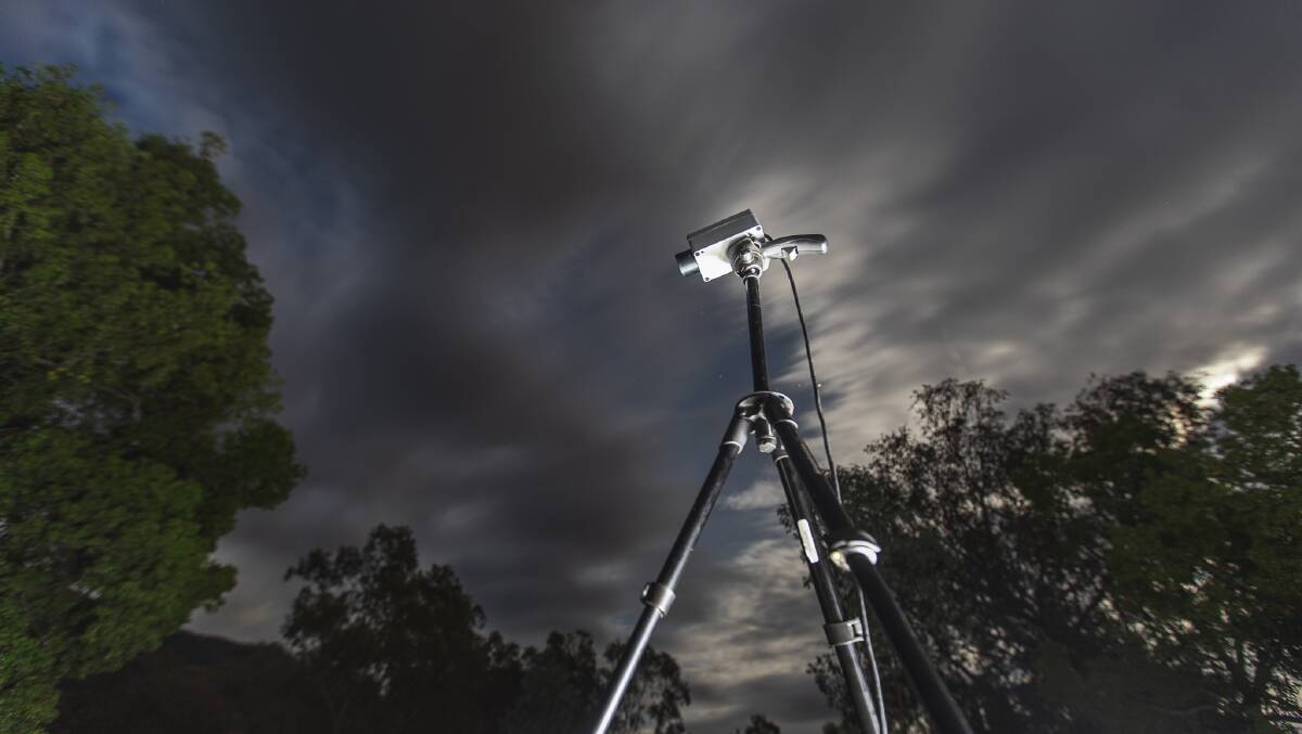 The infra-red camera used to record the nightly fly out of eastern bentwing bats at Wee Jasper. Picture Department of Planning and Environment / NPWS
