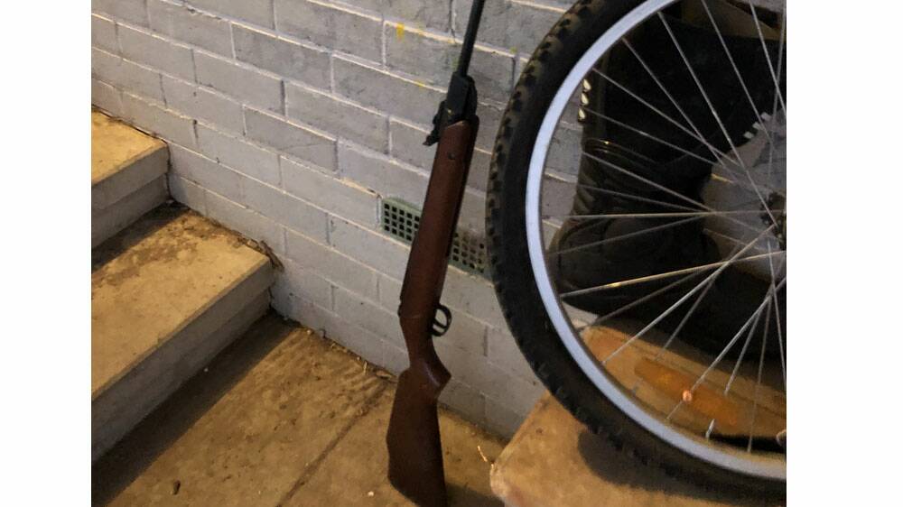 A firearm located at the Giralang home of a man who allegedly robbed a residence of multiple guns. Picture: ACT Policing