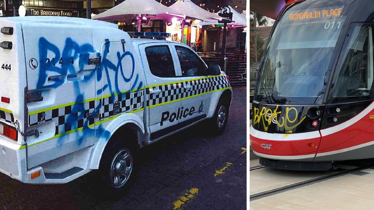 Police car, trams among targets in 'brazen' graffiti vandalism spree