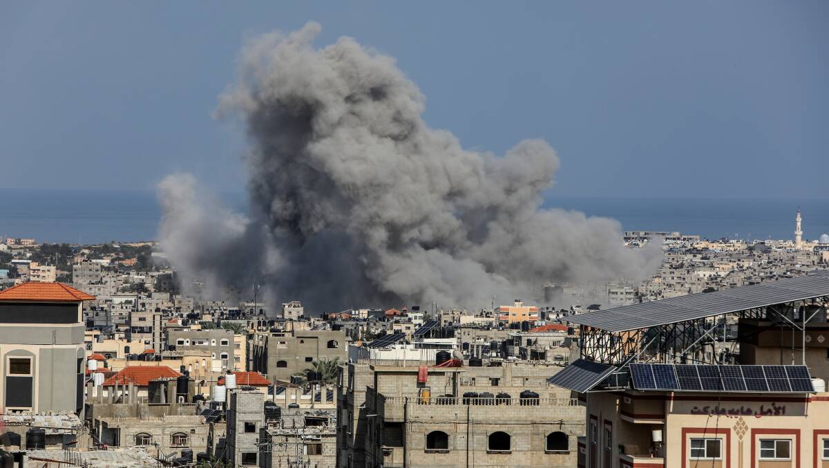 Smoke rises after Israeli air strikes near the border east of the city of Rafah in the southern Gaza Strip last month. Picture Shutterstock