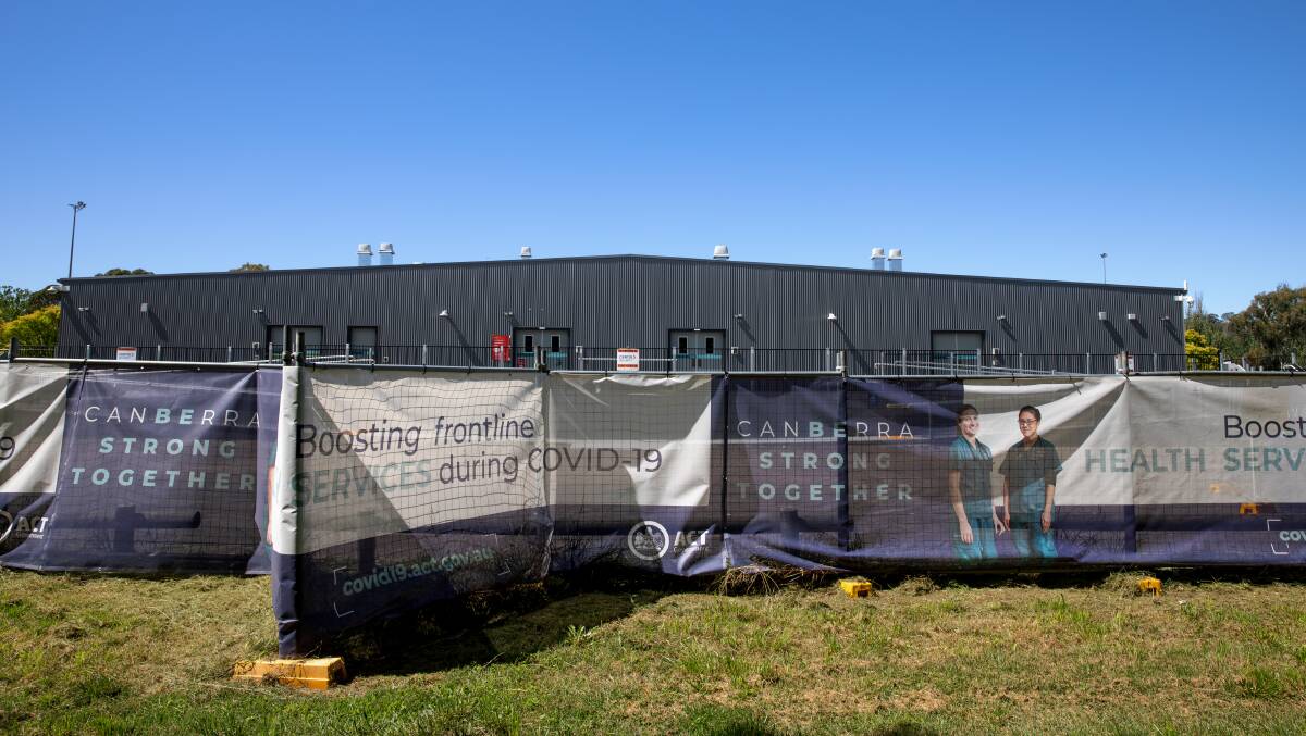 The temporary $23 million Garran Surge Centre was built at the start of the pandemic to be used as a COVID emergency department. Picture: Sitthixay Ditthavong 