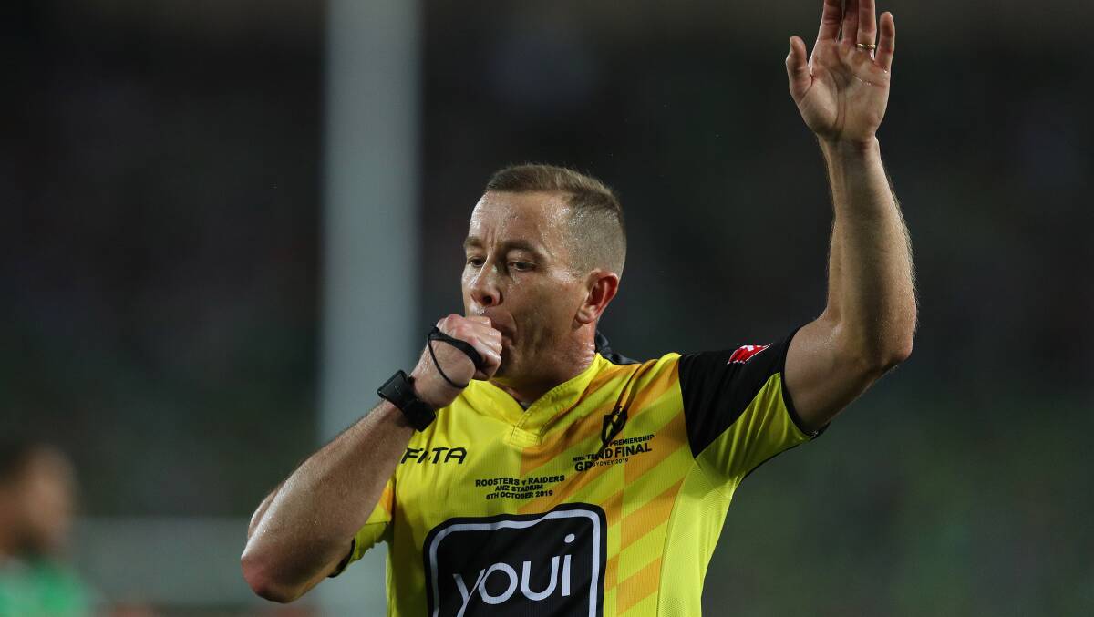 NRL referee Ben Cummins during last year's grand final. Picture: NRL Imagery