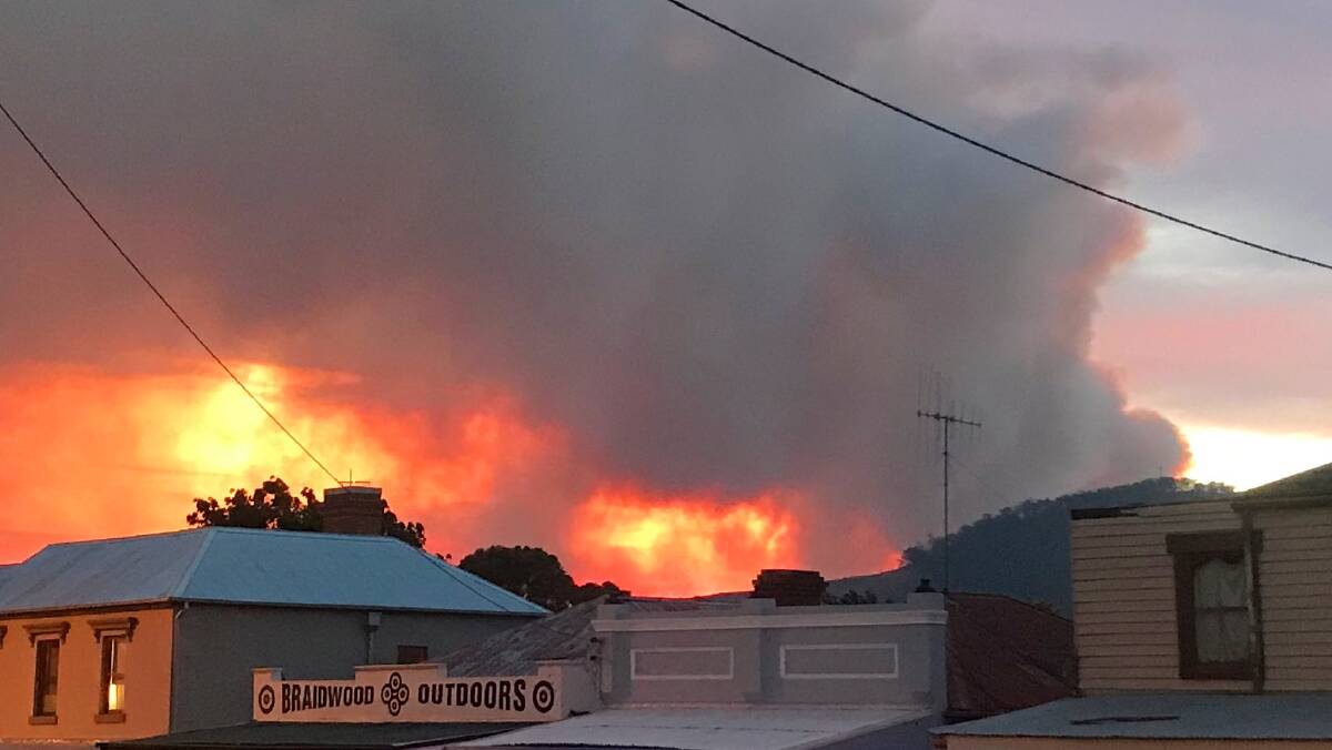 A fire burns near Braidwood last summer. Picture: Liz Hawkes