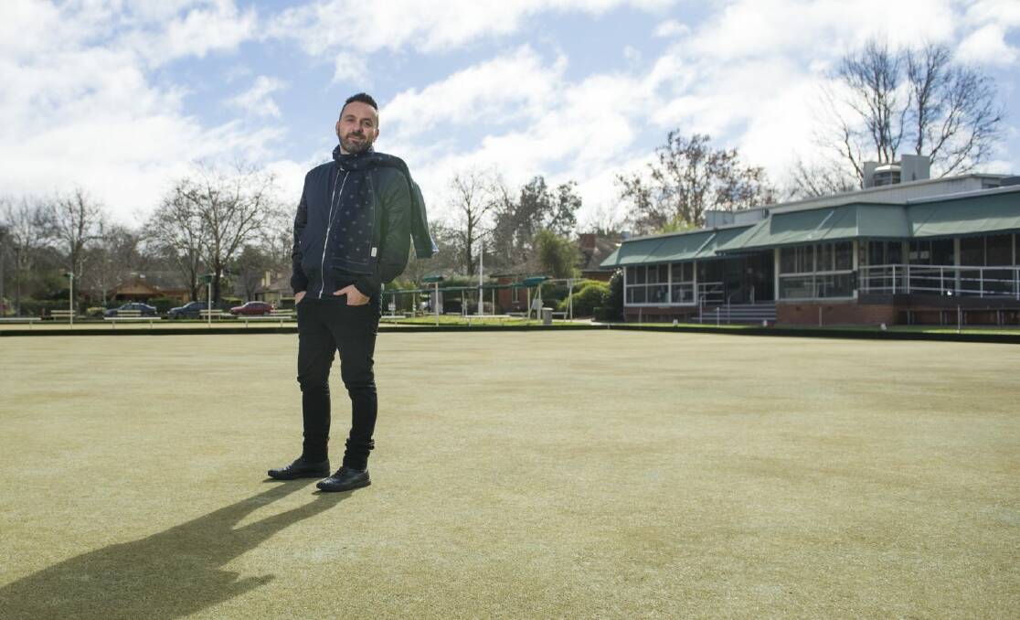 Nik Bulum at the Canberra City Bowling Club site. Picture by Jay Cronan