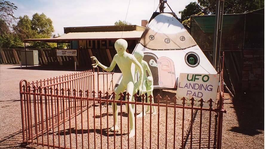 UFO landing pad at Wycliffe Well in the NT. Picture: Tim the Yowie Man