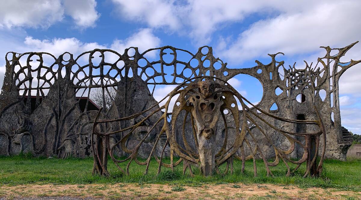 Just about everyone in Collector has a view about Dreamer's Gate, a 25-year-old garish sculpture on private land in the centre of the village. Picture: Tim the Yowie Man