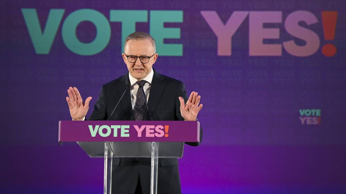 Prime Minister Anthony Albanese speaks during the Yes23 official campaign launch in Adelaide. Picture AAP