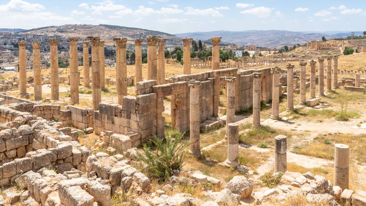 The ancient Roman city of Jerash, the largest outside Italy.