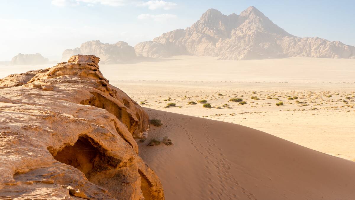 The desert landscape of Wadi Rum has been designated a World Heritage Site.