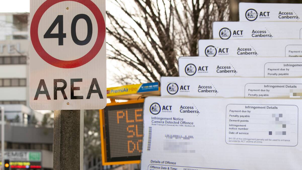 A 40kmh speed zone in Canberra's city centre has proved lucrative for government fine revenue. Pictures by Elesa Kurtz, Jay Cronan