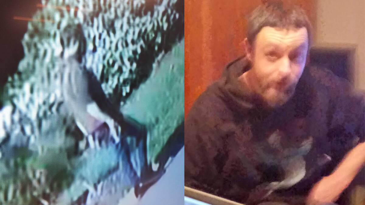 The CCTV image of the person police want to talk to, left, and Tim Lyons. Picture supplied