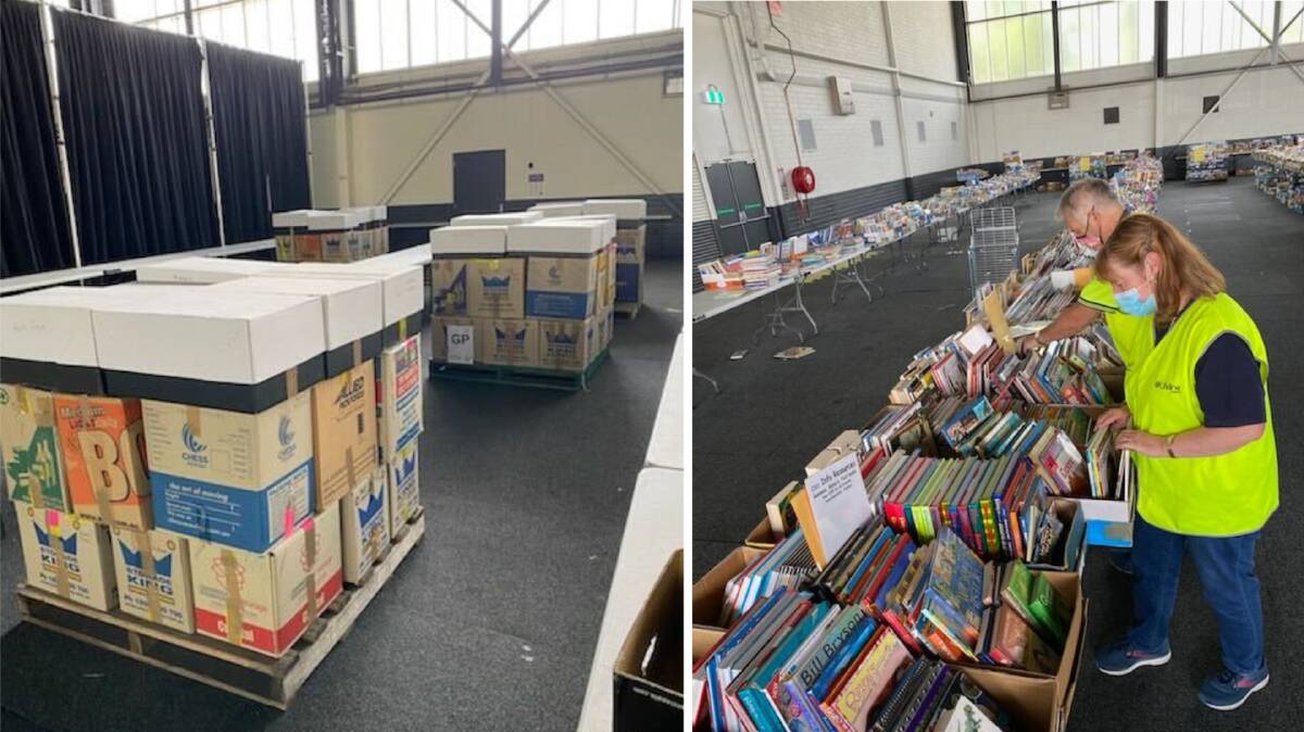 The bookfair was being packed up on Saturday afternoon. Picture: Lifeline