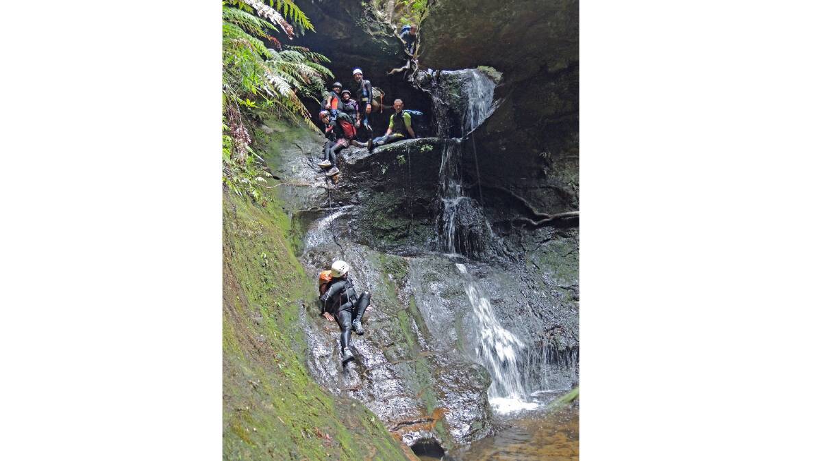 Canyoning in Wollemi National Park. Picture: Philip Gatenby