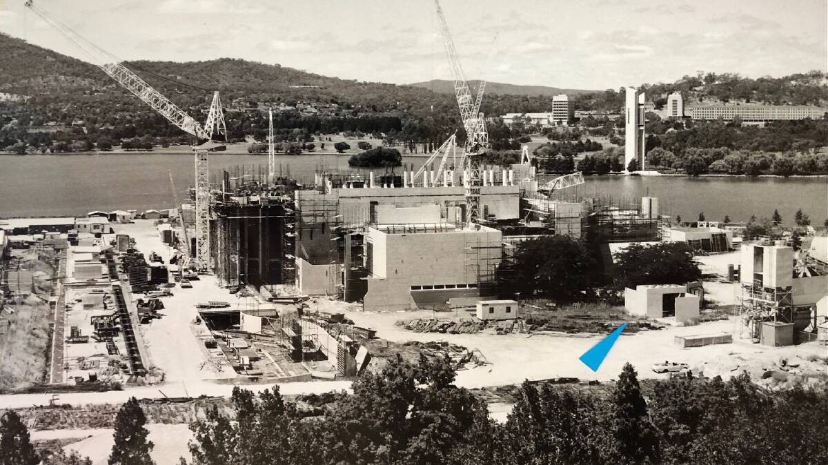 National Gallery of Australia under construction in January 1979, showing the one of the gallery's prototype buildings. Picture Australian Government photographer