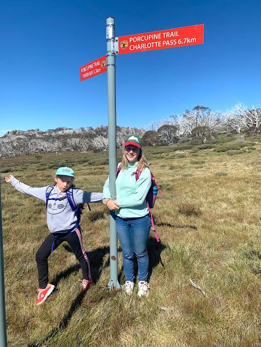 Tim's daughters Emily and Sarah on the track to Porcupine Rocks. Picture: Tim the Yowie Man