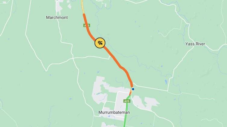 The crash is just north of Murrumbateman. Picture Live Traffic