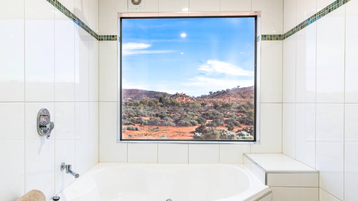 The view from the spa bath at the Broken Hill Outback Resort. Picture: Michael Turtle