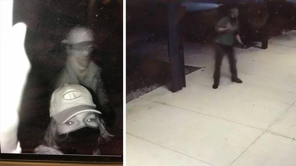 Screenshots of security footage of a vandalism attack at St John Paul II College in Nicholls last weekend. Picture: Supplied