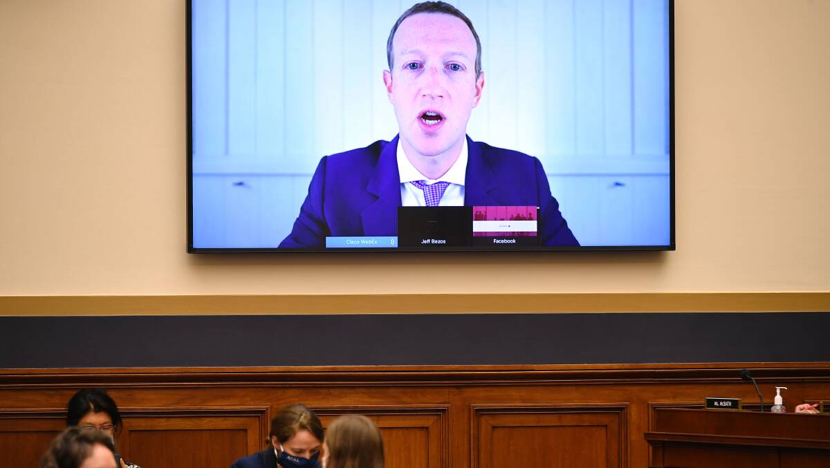 Meta chief executive Mark Zuckerberg testifies before the US Congress in 2020. Picture: Getty Images