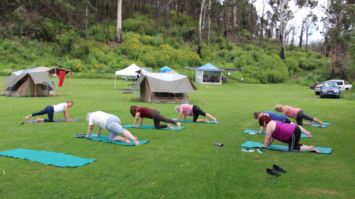Yoga time at Kiah Wilderness Camps. Picture: Supplied