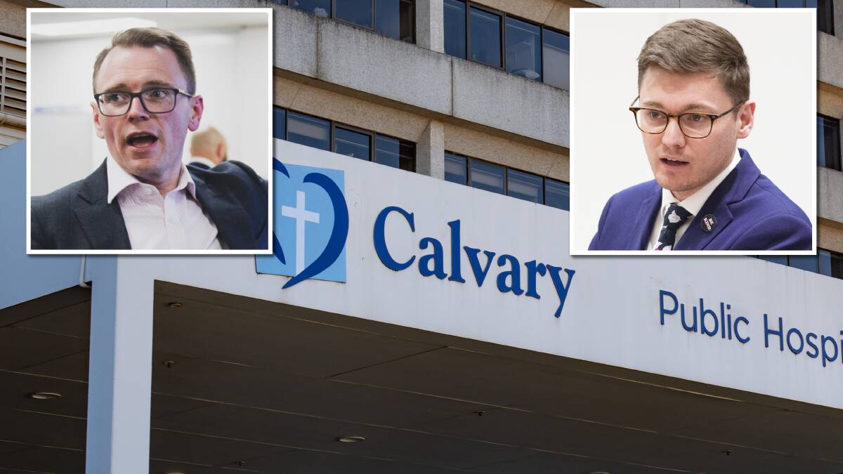 Calvary ACT regional chief executive Ross Hawkins, left, and Greens backbencher Johnathan Davis. Pictures ACM, supplied