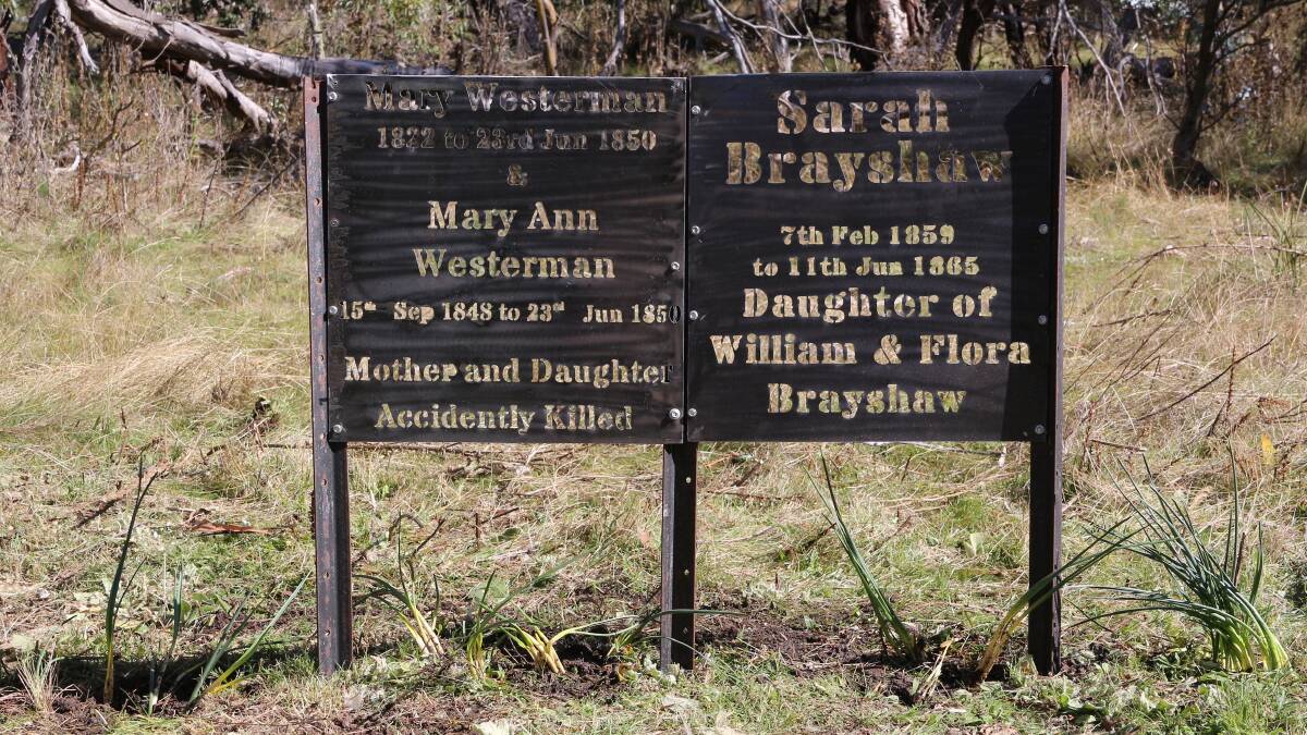 New signs at the graves near the ruins of Boboyan Homestead. Picture by Steve Bradshaw