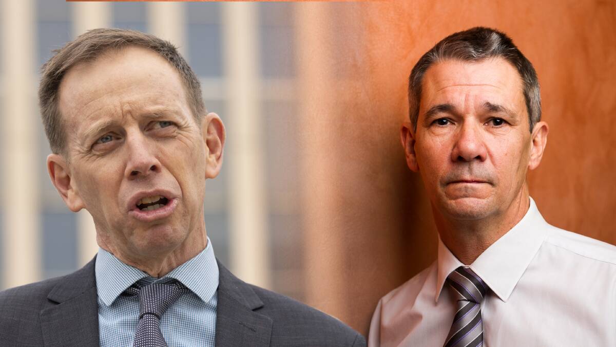 ACT Attorney-General Shane Rattenbury and Director of Public Prosecutions Shane Drumgold. Picture by Keegan Carroll and Dion Georgopoulos