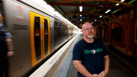 Slowdown: Wollongong train driver and Rail Tram and Bus Union delegate Rob Kennedy said this week's industrial campaign starts with a go-slow on Tuesday. The South Coast and other lines are expected to be heavily impacted this week. Picture: Anna Warr