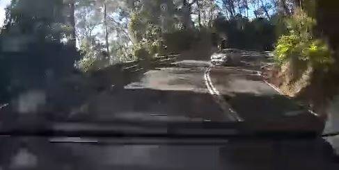 This is not what you want to see rounding a bend on Macquarie Pass.