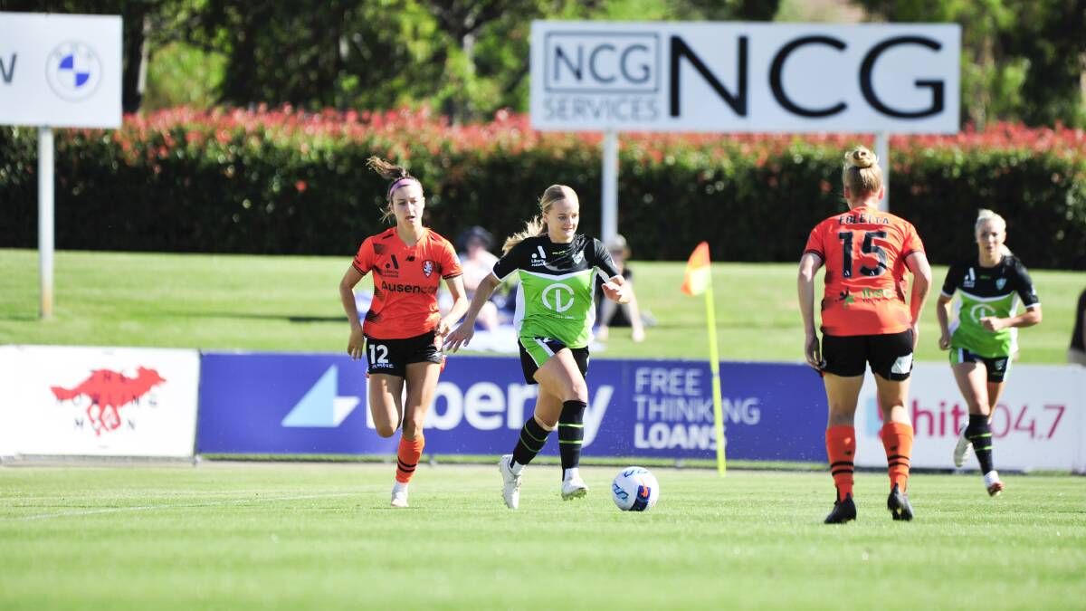 Hayley Taylor-Young has re-signed with her home town club Canberra United for the next two ALW season. Picture: Dion Georgopoulos 