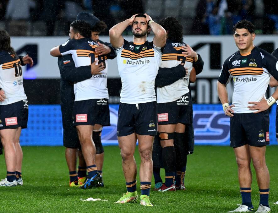 The Brumbies regroup at Eden Park after their semi-final loss. Picture: Photosport.nz