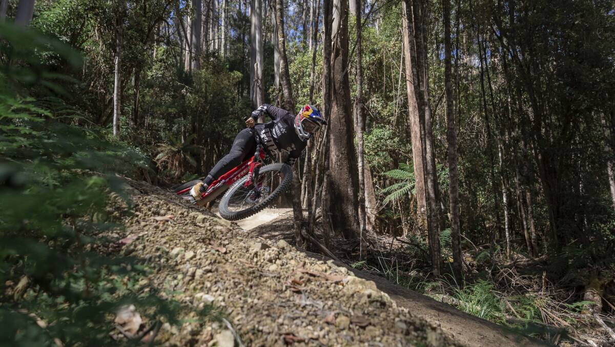 Canberran Harriet Burbidge-Smith's gamble last year paid off, and now she is riding full time as a professional freestyle mountain biker. Picture: Andy Green