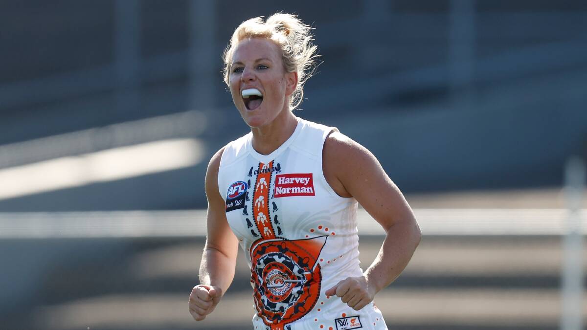 GWS Giants midfielder Katie Loynes is ready for her first run out at Manuka Oval and her first game against her old club Carlton. Picture: Getty Images