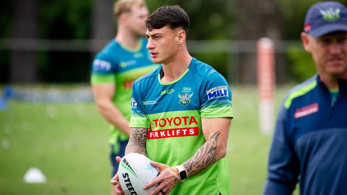 Raiders fullback Charnze Nicoll-Klokstad is drowning out any outside noise and is only focused on his own game and what his club needs. Picture: Elesa Kurtz