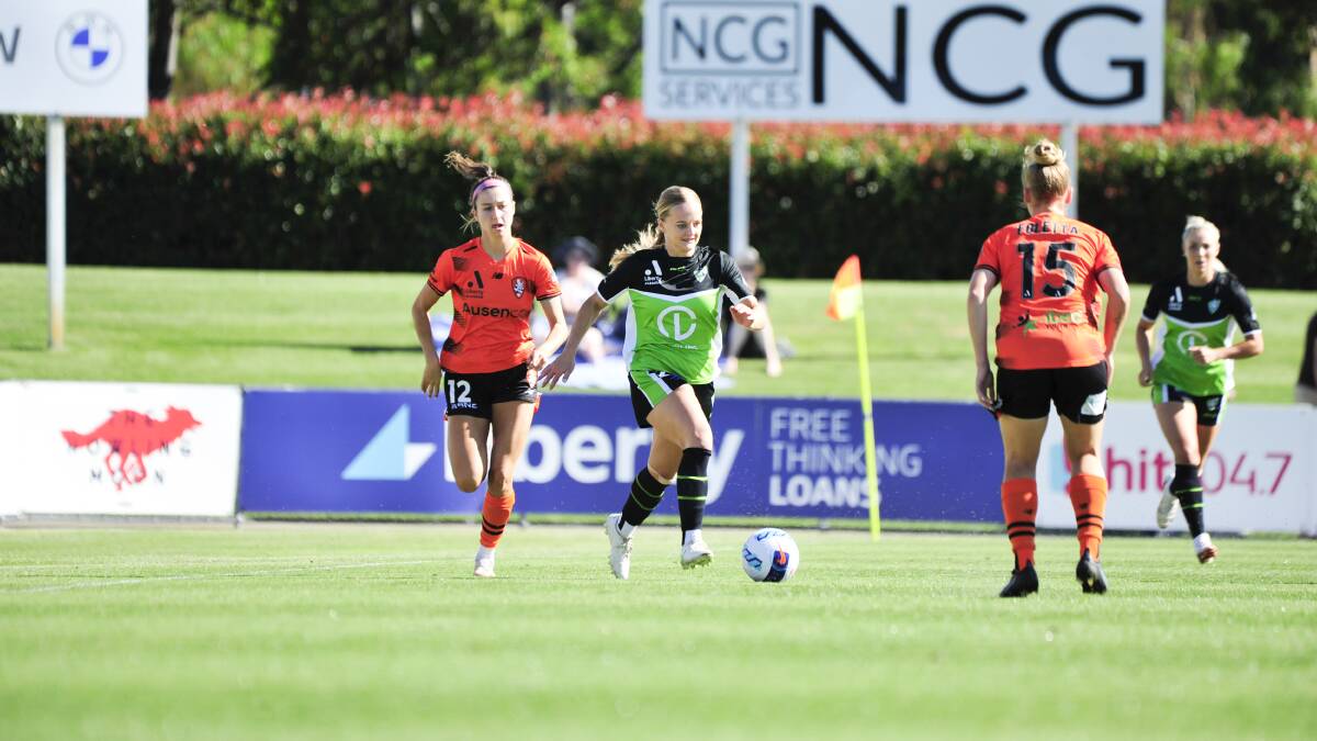 Hayley Taylor-Young has her eye on a starting position for her fourth ALW season with Canberra United. Picture: Dion Georgopoulos