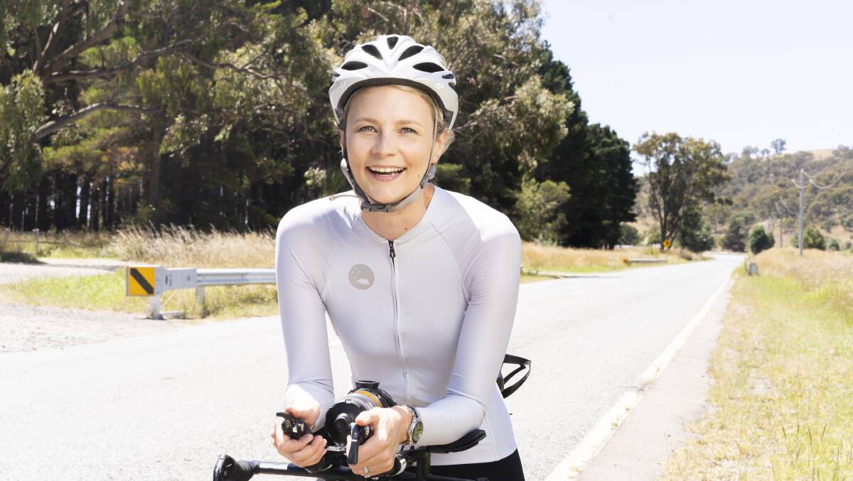 Breast cancer survivor Allyson Martin is making her half-ironman comeback on Sunday, with an aim of competing in a full one in May. Picture: Dion Georgopoulos