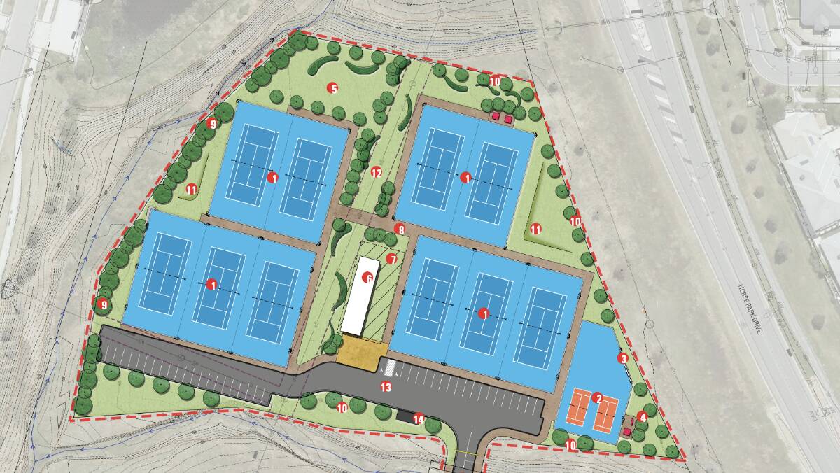 The concept plans of the new Gungahlin Tennis Centre. Picture: ACT Government