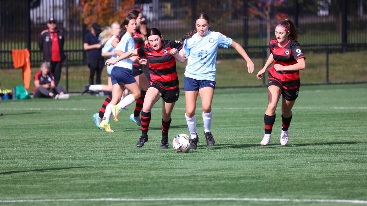West Canberra Wanderers' Hattie Cram opened the scoring during Sunday afternoon's 2-1 win. Picture: James Croucher