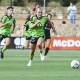 Nickoletta Flannery admitted it was daunting to return for Canberra United after a year on the sidelines, but she was not taking anything for granted. Picture: Dion Georgopoulos